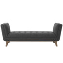 Avyaan Tufted Button Upholstered Fabric Accent Bench