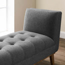 Avyaan Tufted Button Upholstered Fabric Accent Bench