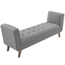 Avyaan Tufted Button Upholstered Fabric Accent Bench