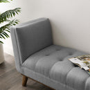 Avyaan Tufted Button Upholstered Fabric Accent Bench
