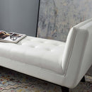 Avyaan Tufted Button Faux Leather Accent Bench