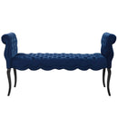 Felix Chesterfield Style Button Tufted Performance Velvet Bench