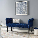 Felix Chesterfield Style Button Tufted Performance Velvet Bench
