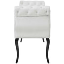 Felix Chesterfield Style Button Tufted Performance Velvet Bench