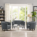 Julianna 3 Piece Upholstered Fabric Loveseat and Armchair Set