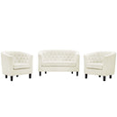Jamal 3 Piece Performance Velvet Loveseat and Armchair Set