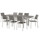 Avalynn 9 Piece Outdoor Patio Aluminum Dining Set