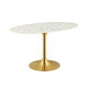 Fallon 54" Oval Artificial Marble Dining Table