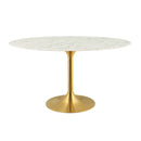 Fallon 54" Oval Artificial Marble Dining Table