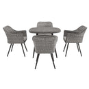 Oaklee 5 Piece Outdoor Patio Wicker Rattan Dining Set