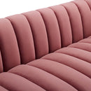 Cayson Vertical Channel Tufted Performance Velvet Sofa
