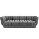 Cayson Vertical Channel Tufted Performance Velvet Sofa