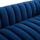 Cayson Vertical Channel Tufted Performance Velvet Sofa