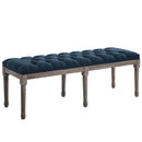 Billie French Vintage Upholstered Fabric Bench