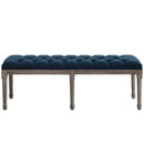 Billie French Vintage Upholstered Fabric Bench
