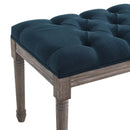 Billie French Vintage Upholstered Fabric Bench