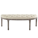 Loyal Vintage French Upholstered Fabric Semi-Circle Bench