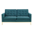 Granger Gold Stainless Steel Leg Performance Velvet Loveseat
