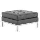 Granger Tufted Upholstered Faux Leather Ottoman