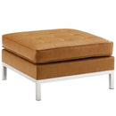 Granger Tufted Upholstered Faux Leather Ottoman