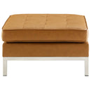 Granger Tufted Upholstered Faux Leather Ottoman