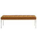 Granger Tufted Large Upholstered Faux Leather Bench