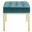 Granger Gold Stainless Steel Leg Medium Performance Velvet Bench