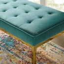 Granger Gold Stainless Steel Leg Medium Performance Velvet Bench