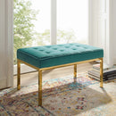 Granger Gold Stainless Steel Leg Medium Performance Velvet Bench