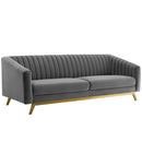 Emmanuel Vertical Channel Tufted Performance Velvet Sofa
