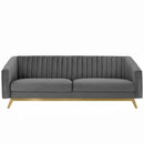 Emmanuel Vertical Channel Tufted Performance Velvet Sofa