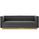 Jimmy Vertical Channel Tufted Performance Velvet Sofa