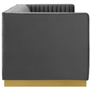 Jimmy Vertical Channel Tufted Performance Velvet Sofa