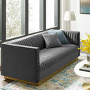 Jimmy Vertical Channel Tufted Performance Velvet Sofa