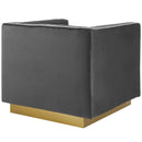 Jimmy Vertical Channel Tufted Accent Performance Velvet Armchair