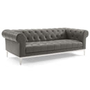 Jayda Tufted Button Upholstered Leather Chesterfield Sofa