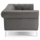 Jayda Tufted Button Upholstered Leather Chesterfield Sofa
