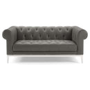 Jayda Upholstered Leather Chesterfield Loveseat