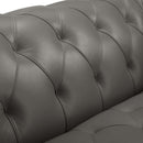 Jayda Upholstered Leather Chesterfield Loveseat