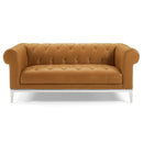 Jayda Upholstered Leather Chesterfield Loveseat