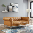 Jayda Upholstered Leather Chesterfield Loveseat