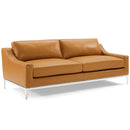 Kaiser 83.5" Stainless Steel Base Leather Sofa