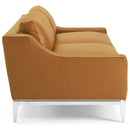 Kaiser 83.5" Stainless Steel Base Leather Sofa