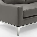 Kaiser 64" Stainless Steel Base Leather Loveseat