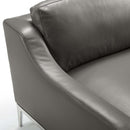 Kaiser 64" Stainless Steel Base Leather Loveseat