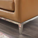 Kaiser 64" Stainless Steel Base Leather Loveseat