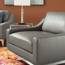 Kaiser Stainless Steel Base Leather Armchair