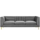 Lina Channel Tufted Performance Velvet Sofa