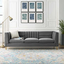 Lina Channel Tufted Performance Velvet Sofa