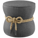 Holland Nautical Rope Upholstered Fabric Ottoman